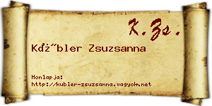 Kübler Zsuzsanna névjegykártya
